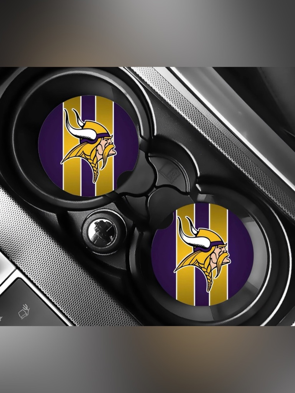 Minnesota Vikings Football Car Coasters Absorbent Set of (2)